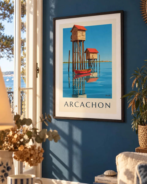 Affiches Arcachon : affiche de la collection encadrée dans un intérieur