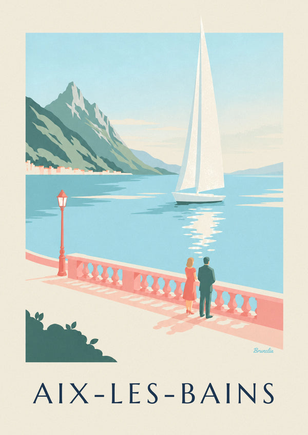 Poster Segelboot auf dem Lac du Bourget in Aix-les-Bains