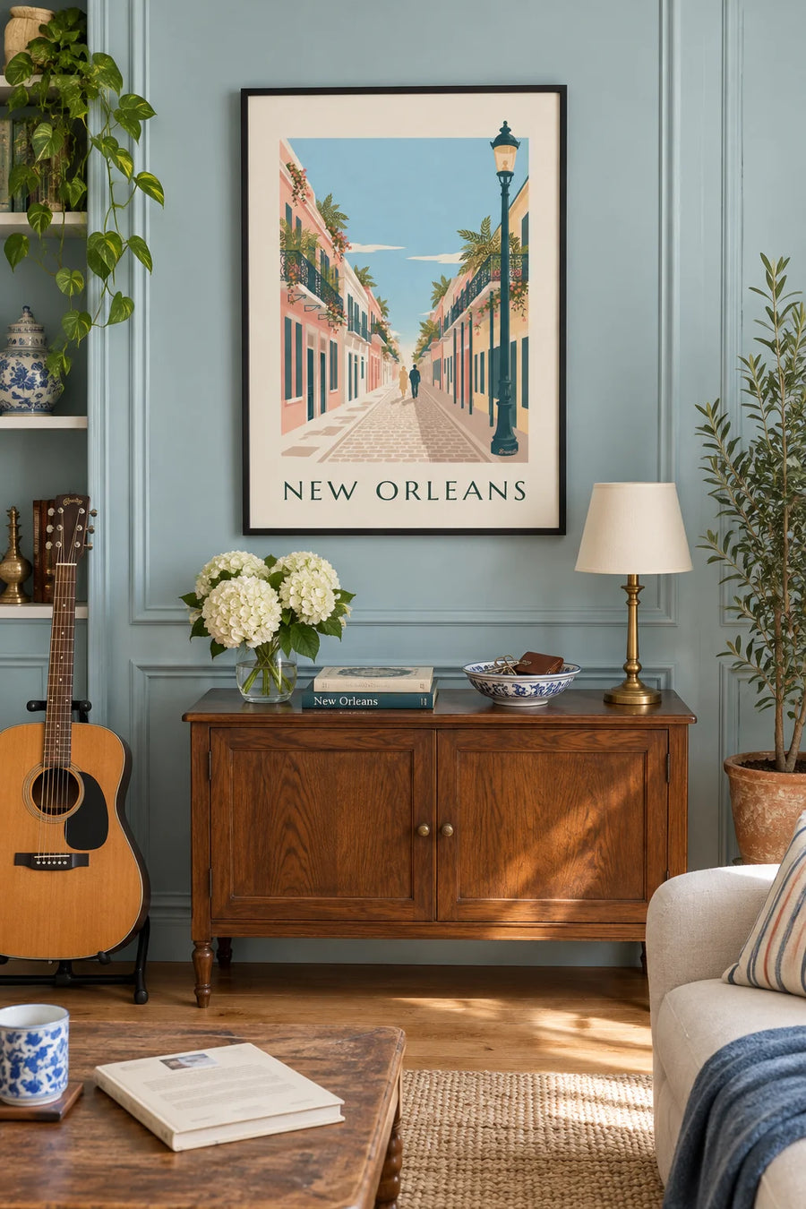 Poster schmiedeeiserne Balkone im French Quarter, New Orleans: gerahmt an der Wand