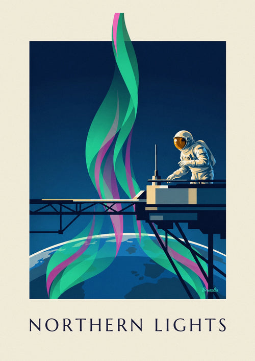 Poster Polarlicht, von einem Astronauten aus dem Weltraum gesehen: das ganze Poster