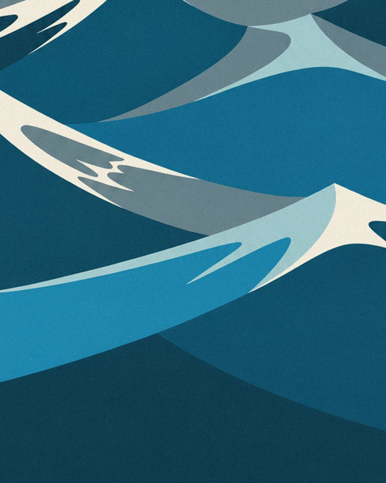 Humpback whale diving with raised tail poster: close-up detail