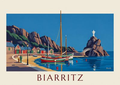 Poster Fischerhafen von Biarritz und Rocher de la Vierge: das ganze Poster