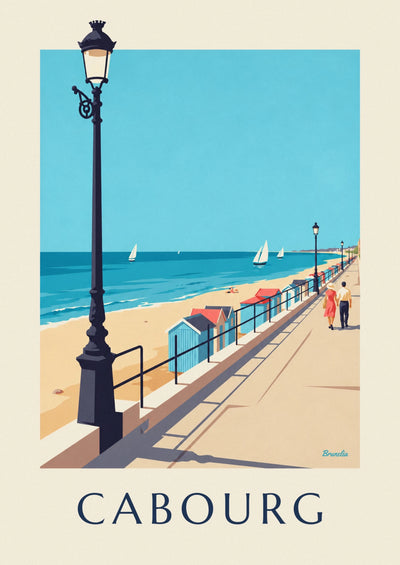 Poster Promenade Marcel-Proust am Meer in Cabourg: das ganze Poster