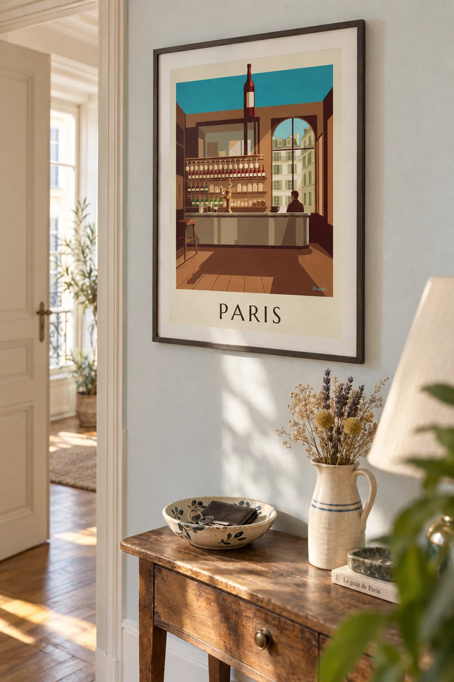 Poster of the zinc counter of a Parisian bistro: framed on the wall