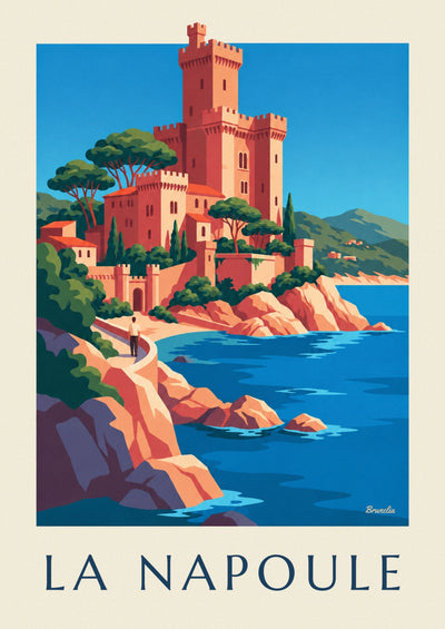 Poster Schloss von La Napoule am Meer: das ganze Poster