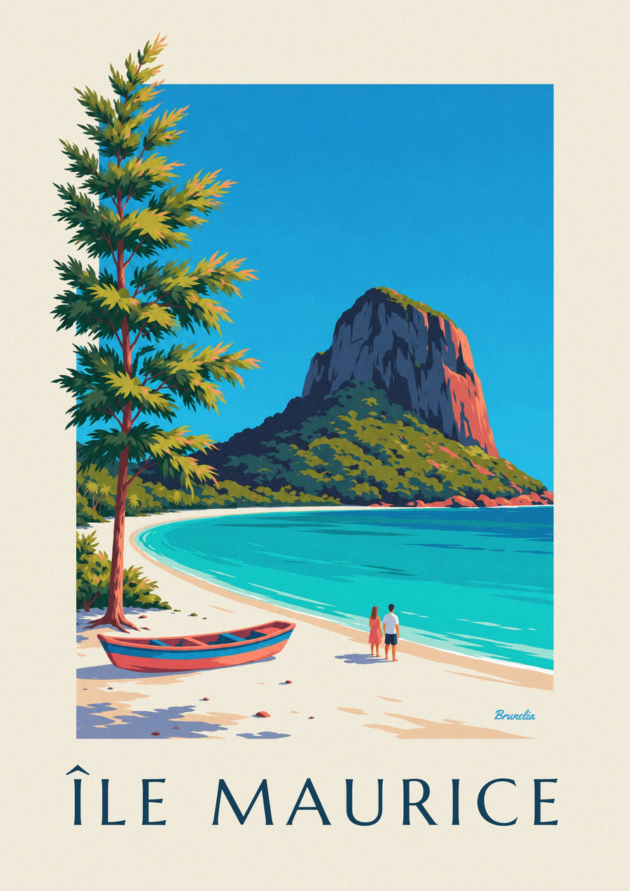 Poster Morne Brabant und Lagune auf Mauritius