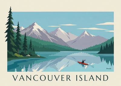 Poster Kajak auf einem See auf Vancouver Island: das ganze Poster