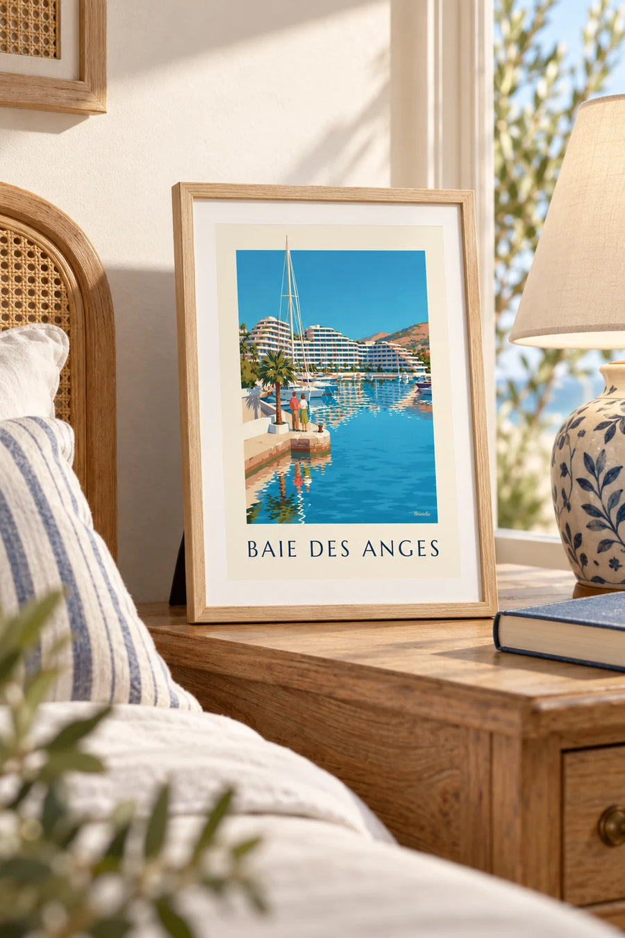 Poster Yachthafen an der Baie des Anges in Villeneuve-Loubet: kleines Format A4 gerahmt