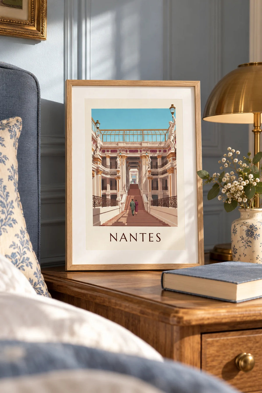 Poster Passage Pommeraye und ihre Galerien in Nantes: kleines Format A4 gerahmt