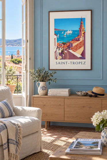Poster Segelregatta vor Saint-Tropez: gerahmt an der Wand