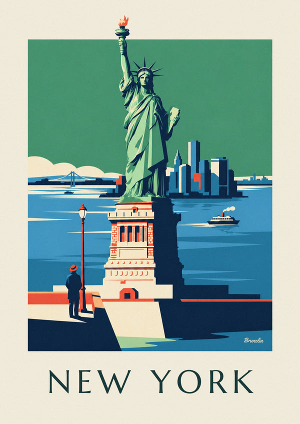 Statue of Liberty and Manhattan skyline poster