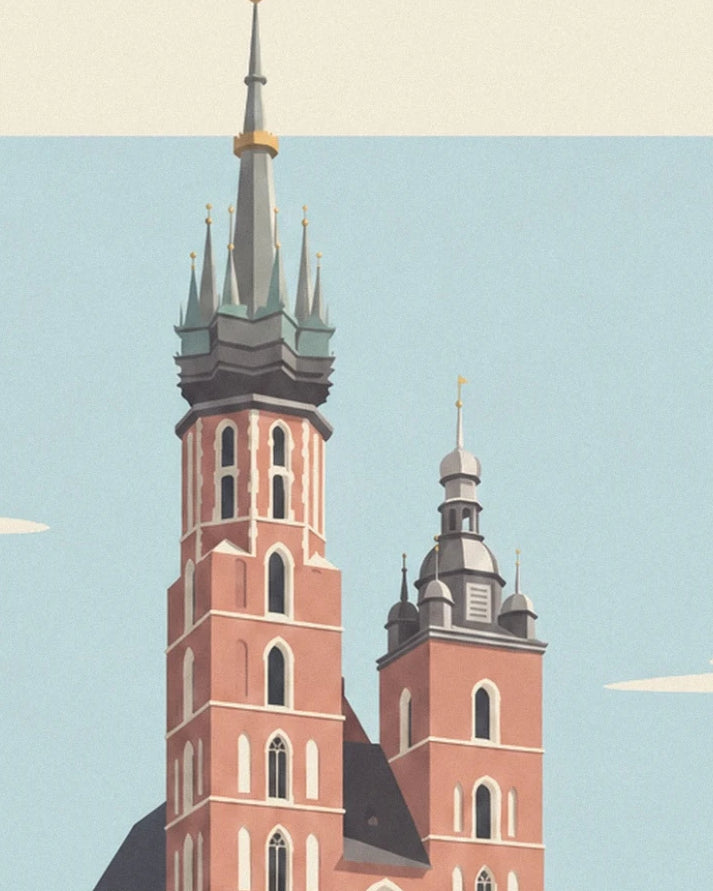 Die 2 roten Backsteintürme der Marienkirche vor blauem Himmel