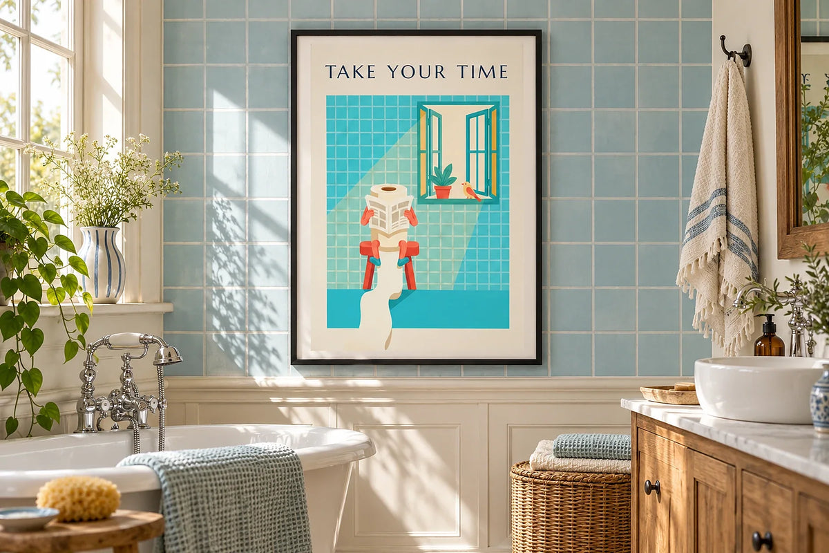 Décorer sa salle de bain avec des affiches vintage, sans risquer le ridicule