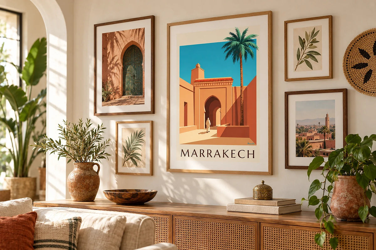 Bohemian gallery wall: controlled asymmetry to tell your travels