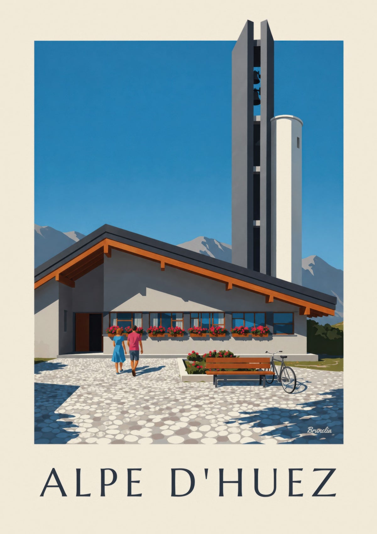 Affiche église Notre-Dame-des-Neiges Alpe d'Huez