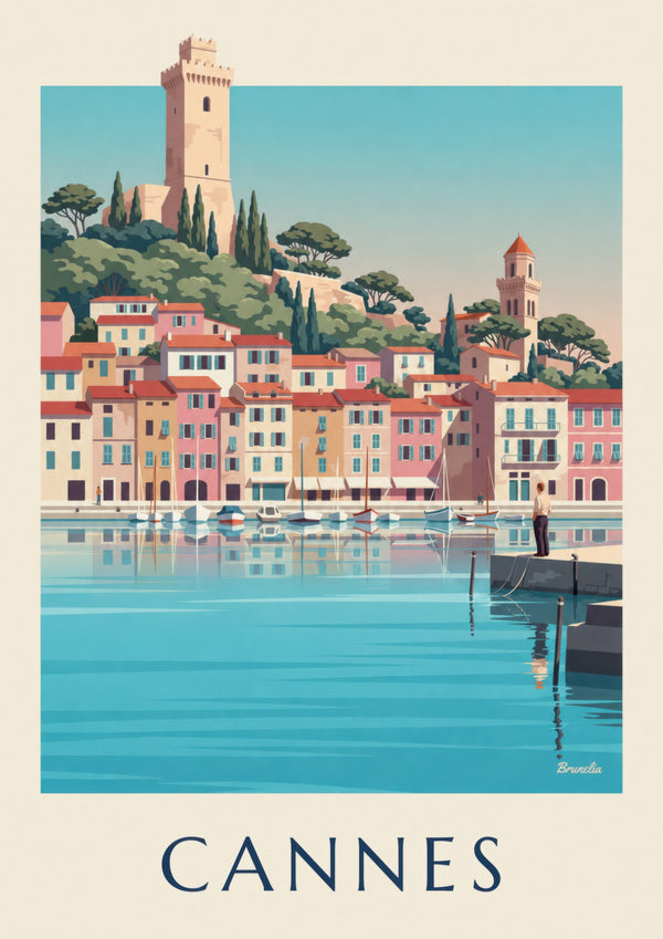 Affiche Vieux-Port de Cannes et Le Suquet