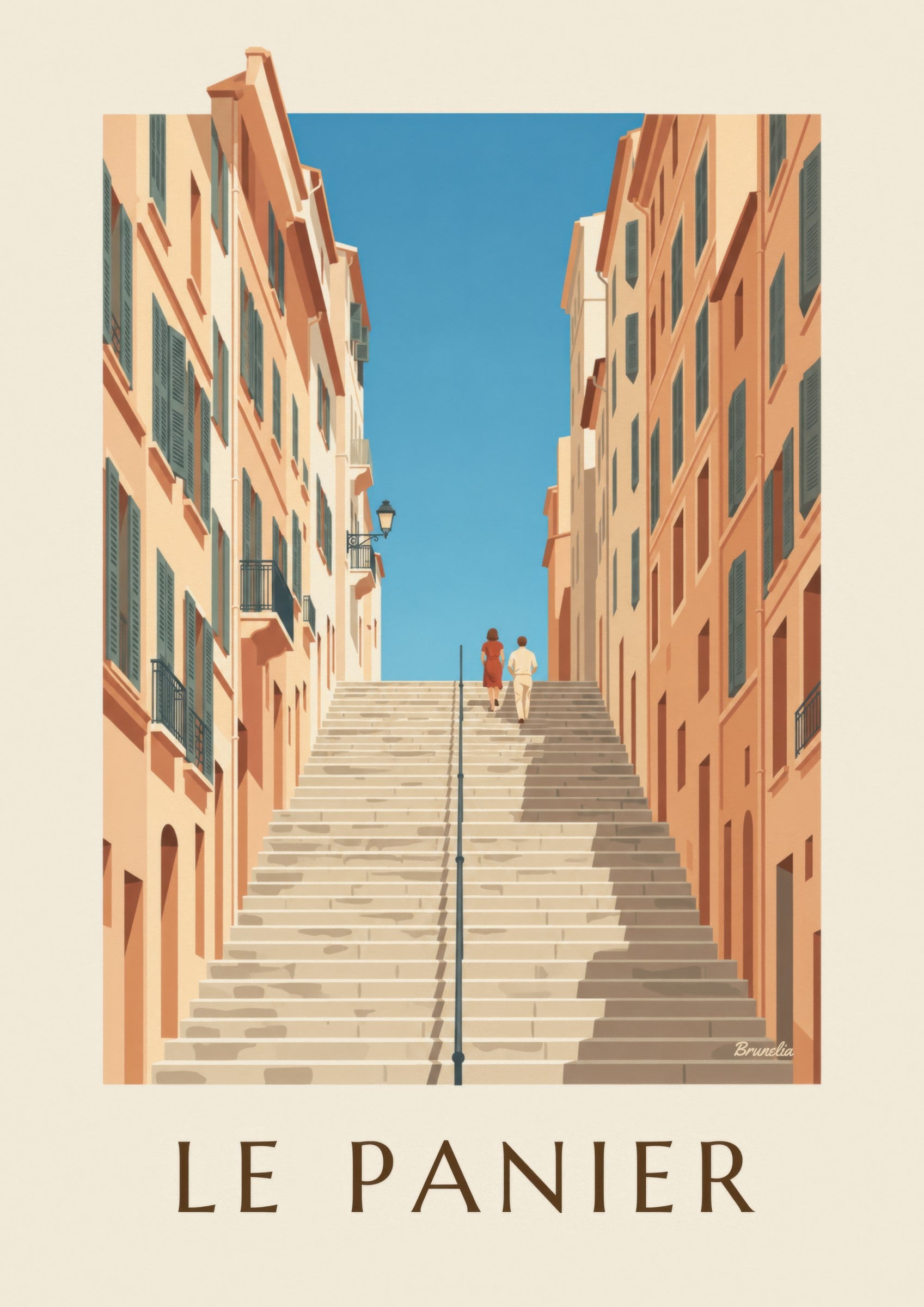 Affiche escaliers de la Montée des Accoules : détail en gros plan