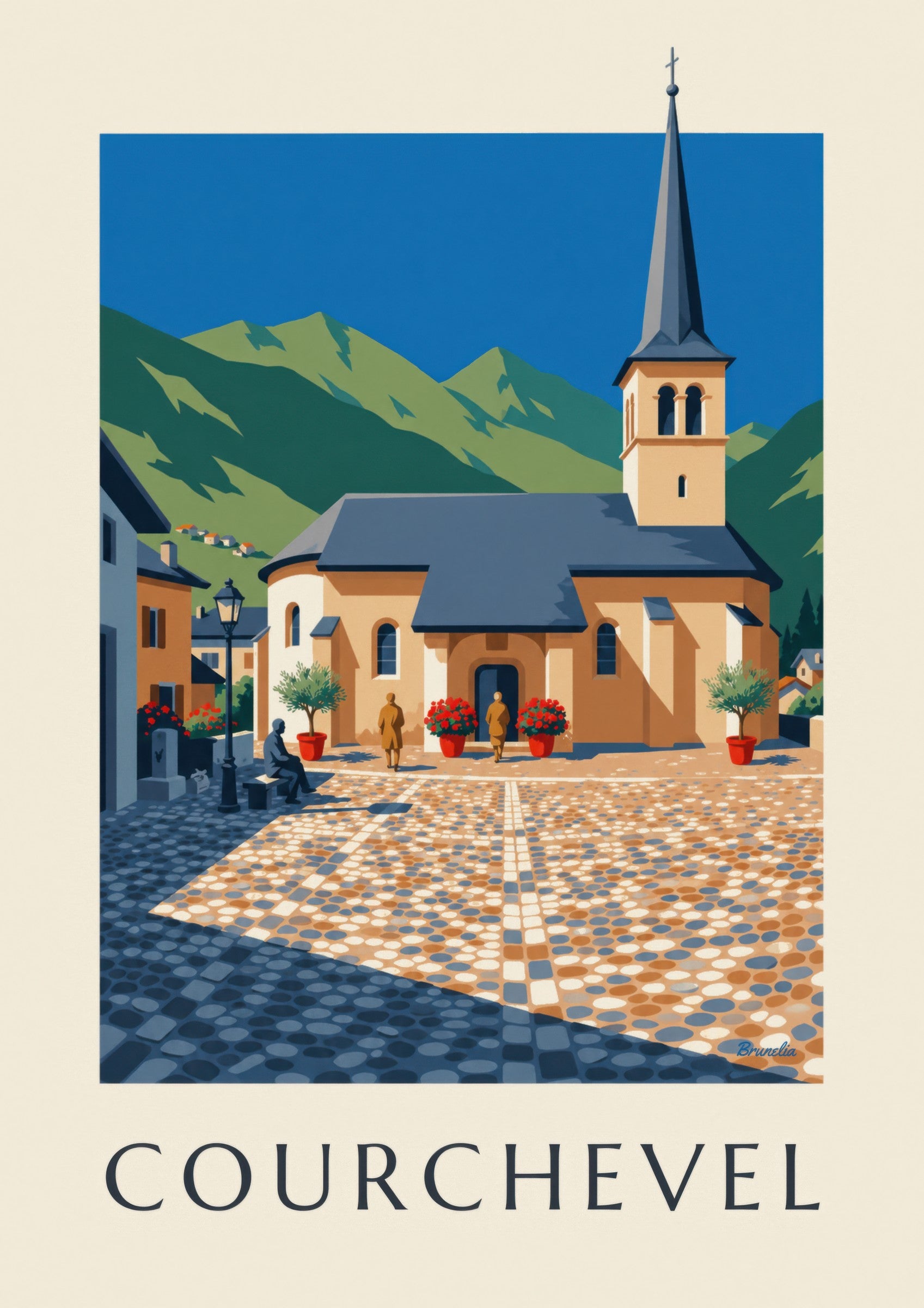 Affiche Courchevel, église de Saint-Bon : détail en gros plan
