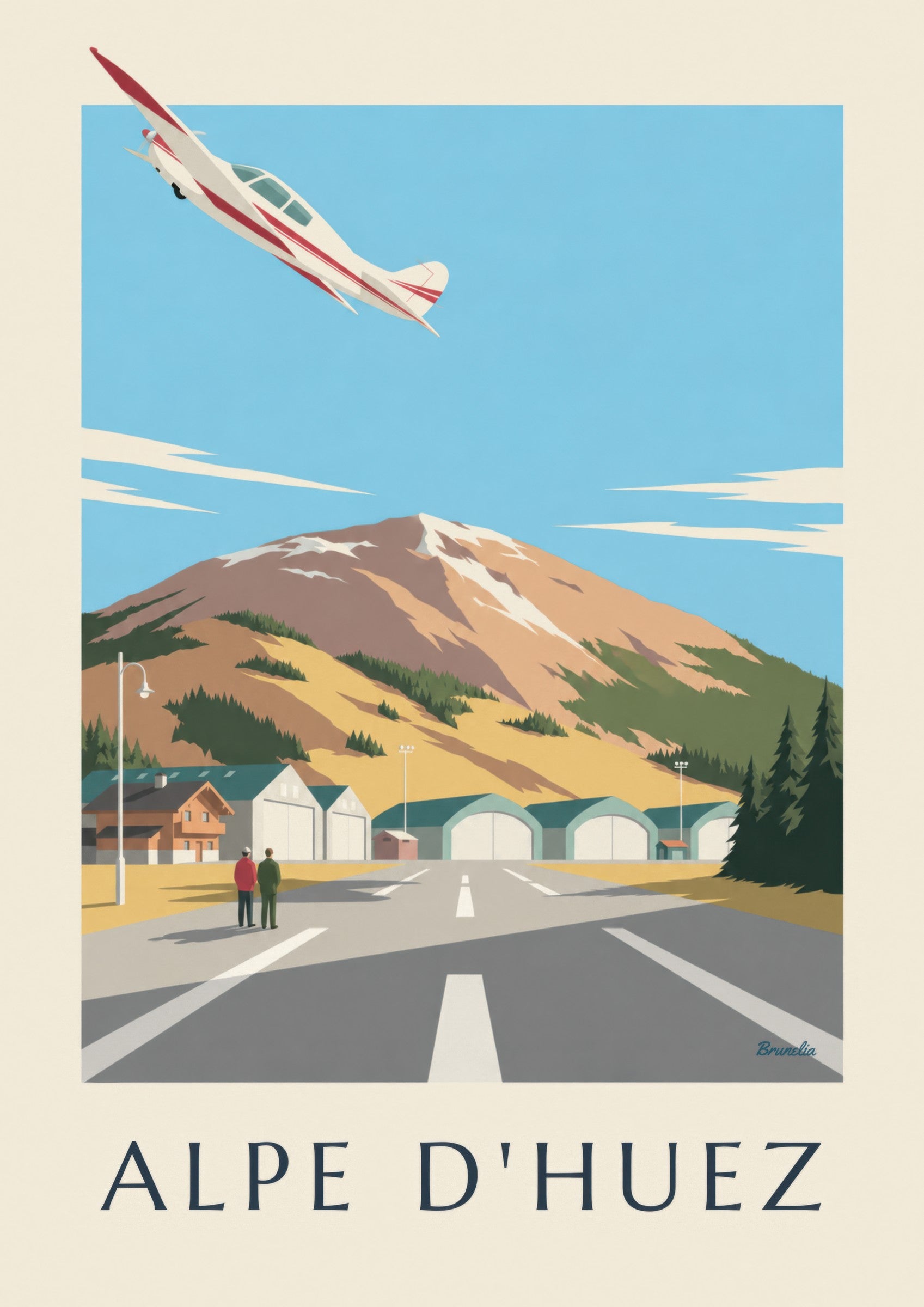 Poster Flugplatz Alpe d’Huez: Detail in Nahaufnahme