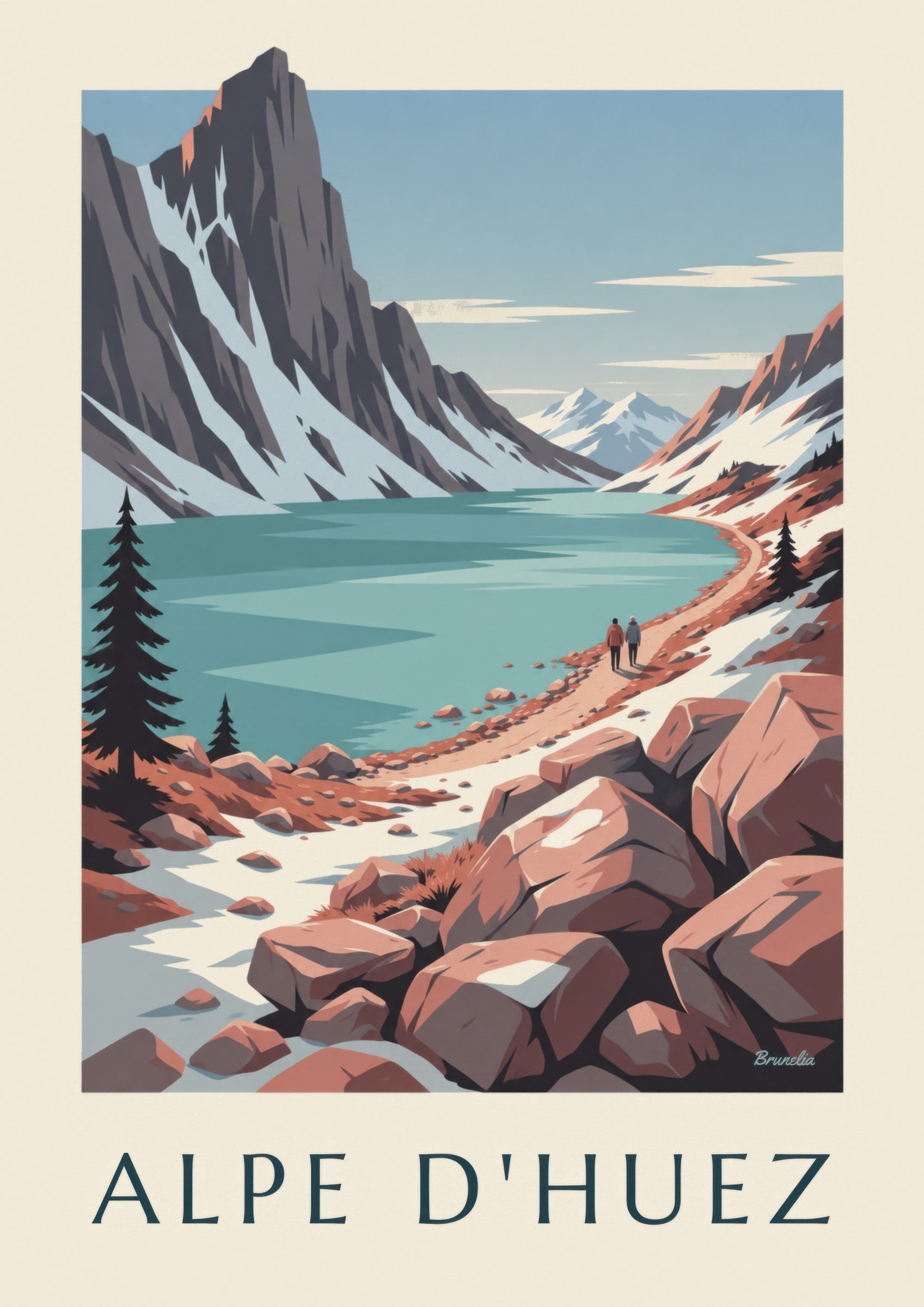 Poster Lac Blanc in den Grandes Rousses: Detail in Nahaufnahme