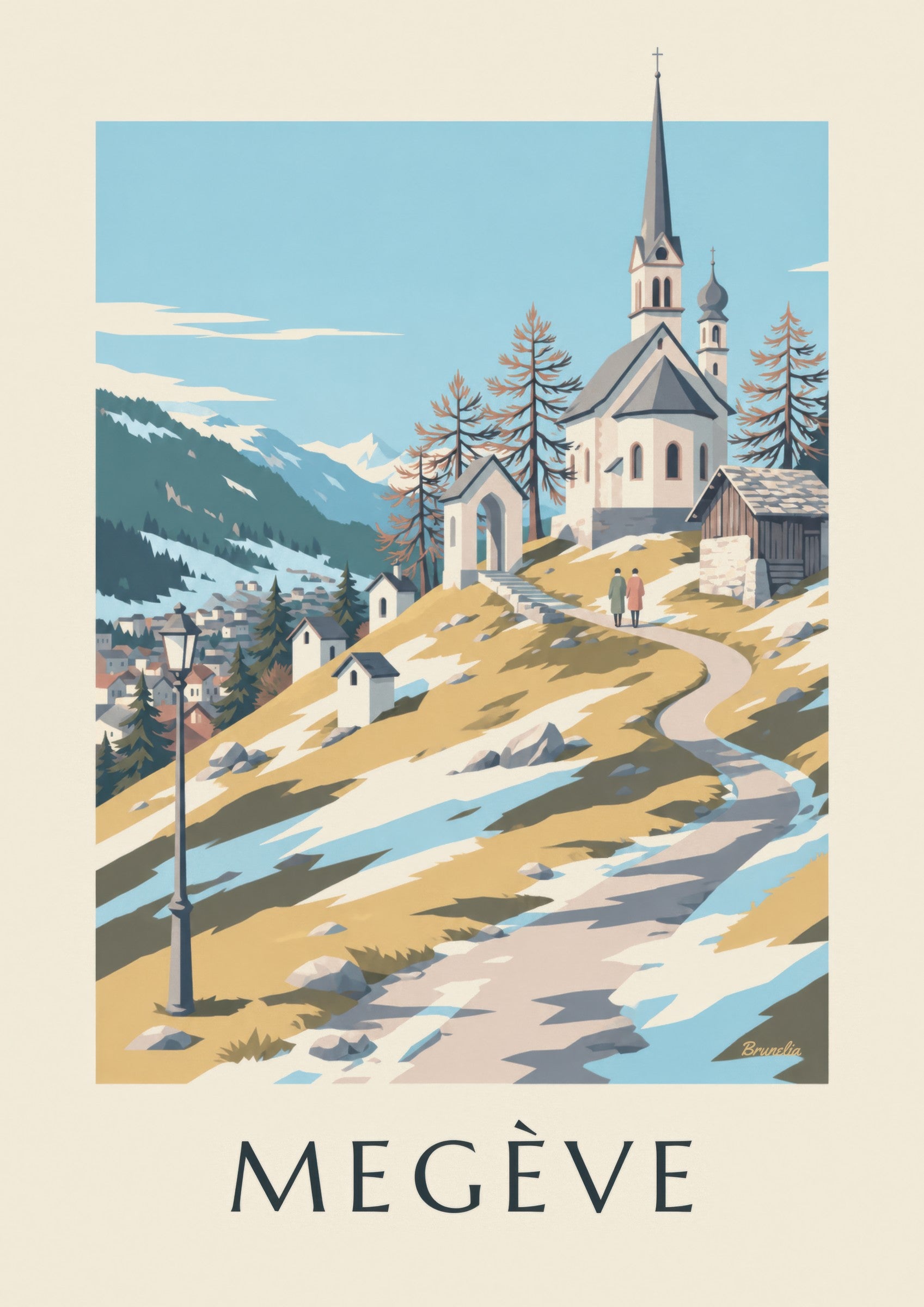 Affiche Megève, chapelles du Calvaire : détail en gros plan