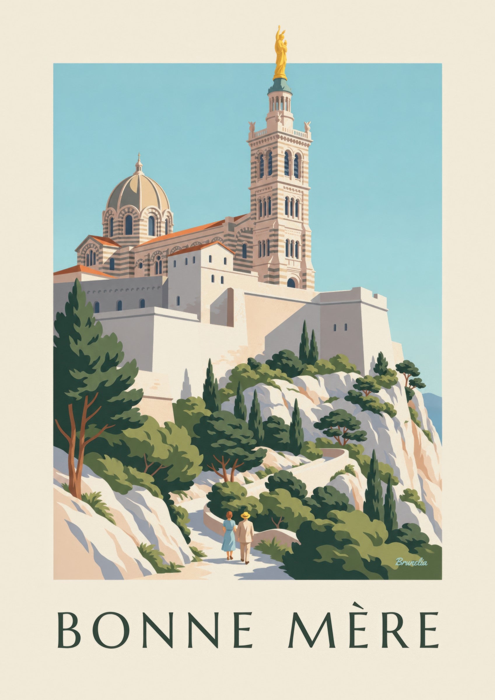 Affiche basilique Notre-Dame-de-la-Garde : détail en gros plan