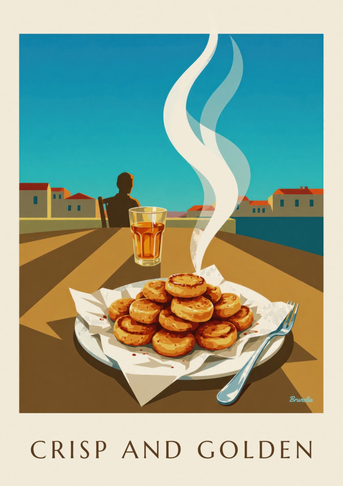 Poster goldbrauner Panisses aus Marseille
