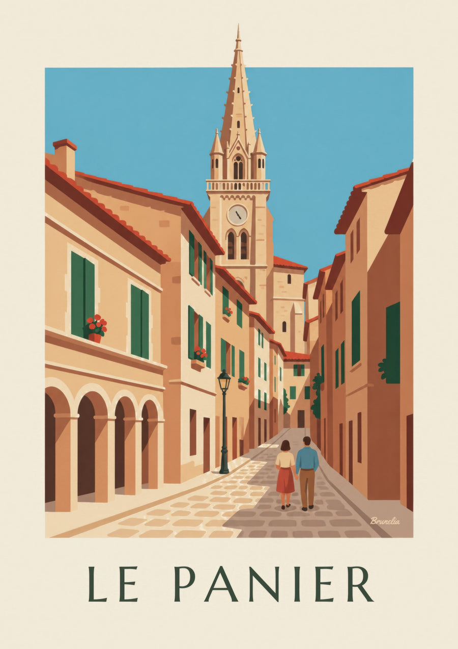 Poster Glockenturm der Accoules im Le Panier in Marseille