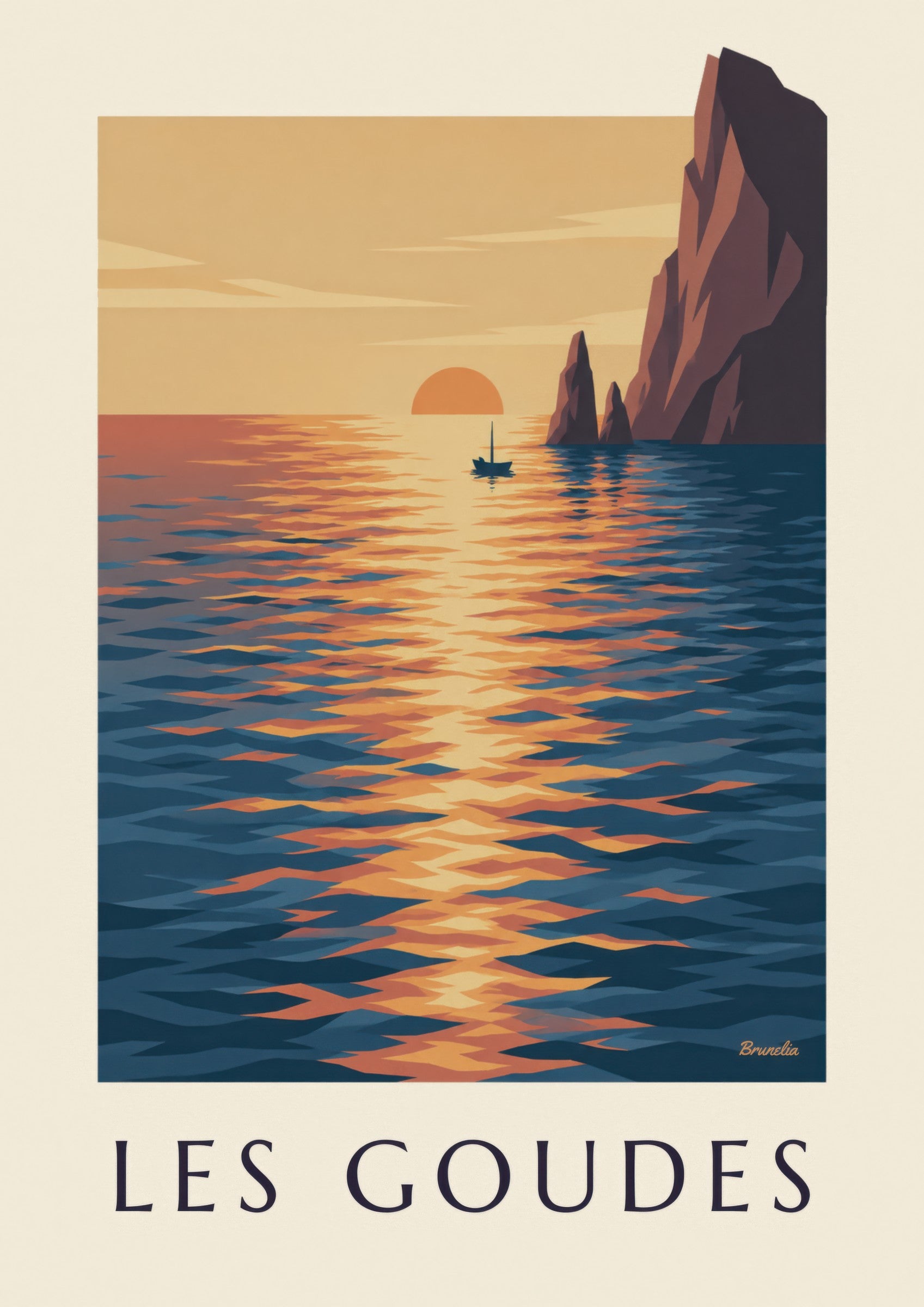 Poster Sonnenuntergang bei Les Goudes: Detail in Nahaufnahme
