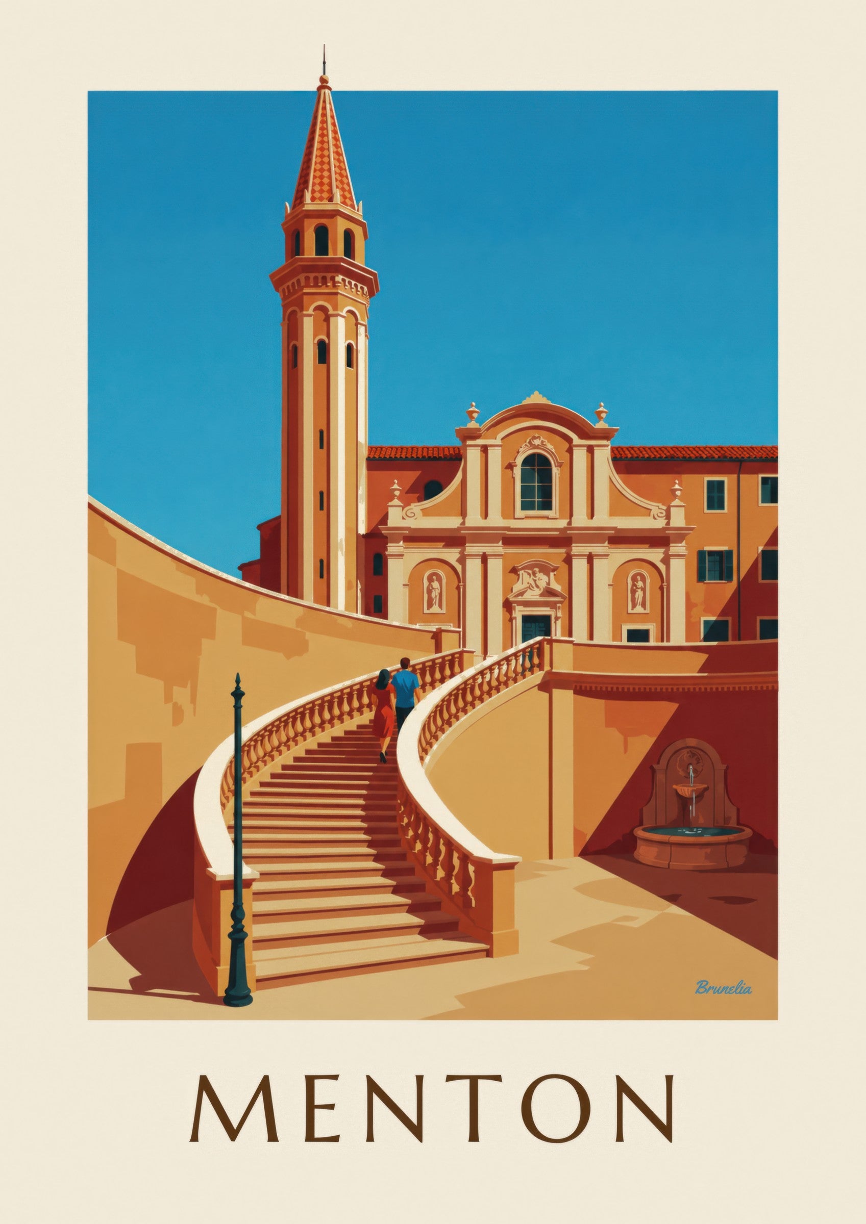 Affiche basilique Saint-Michel à Menton: Detail in Nahaufnahme