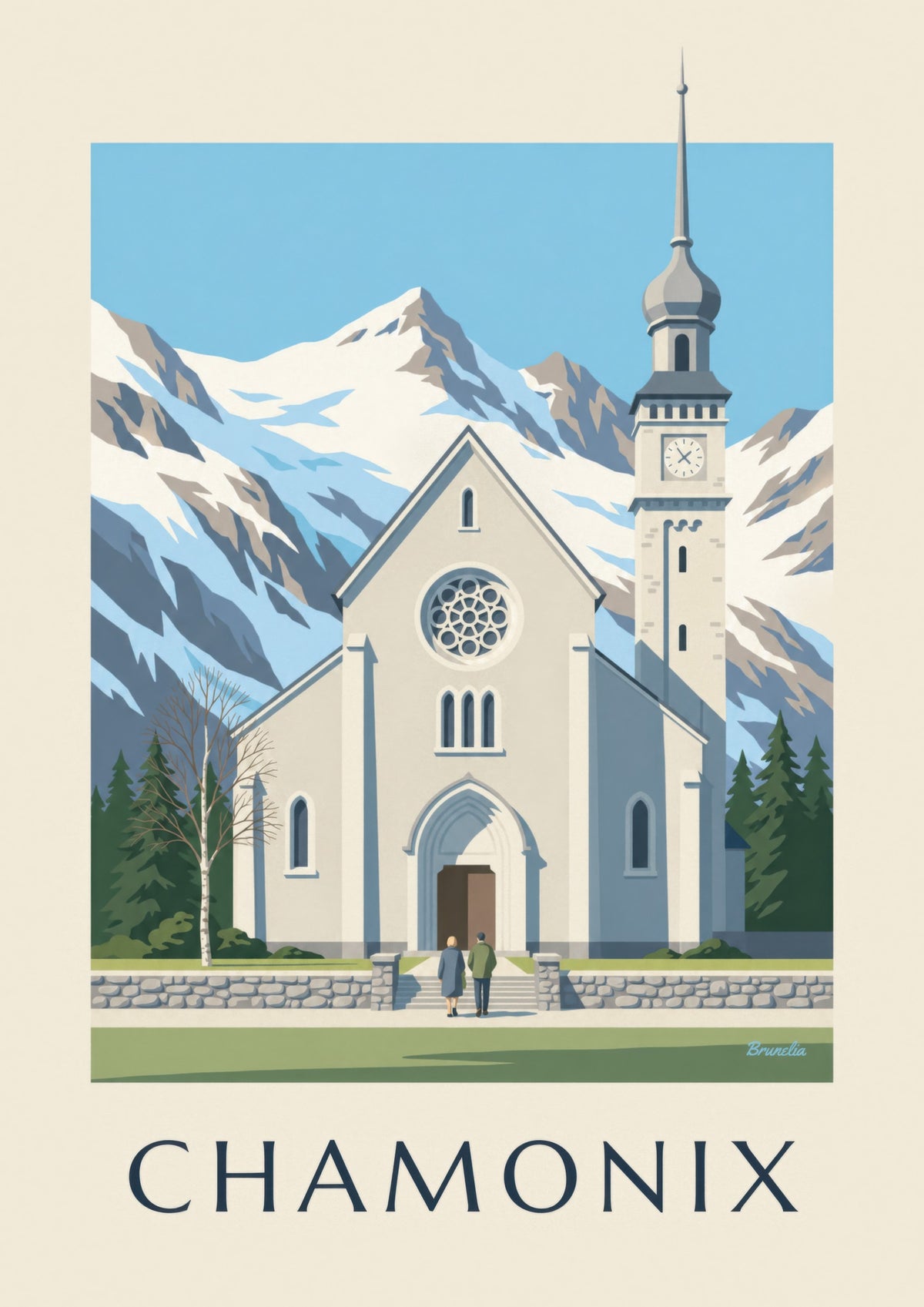 Poster der Kirche Saint-Michel in Chamonix