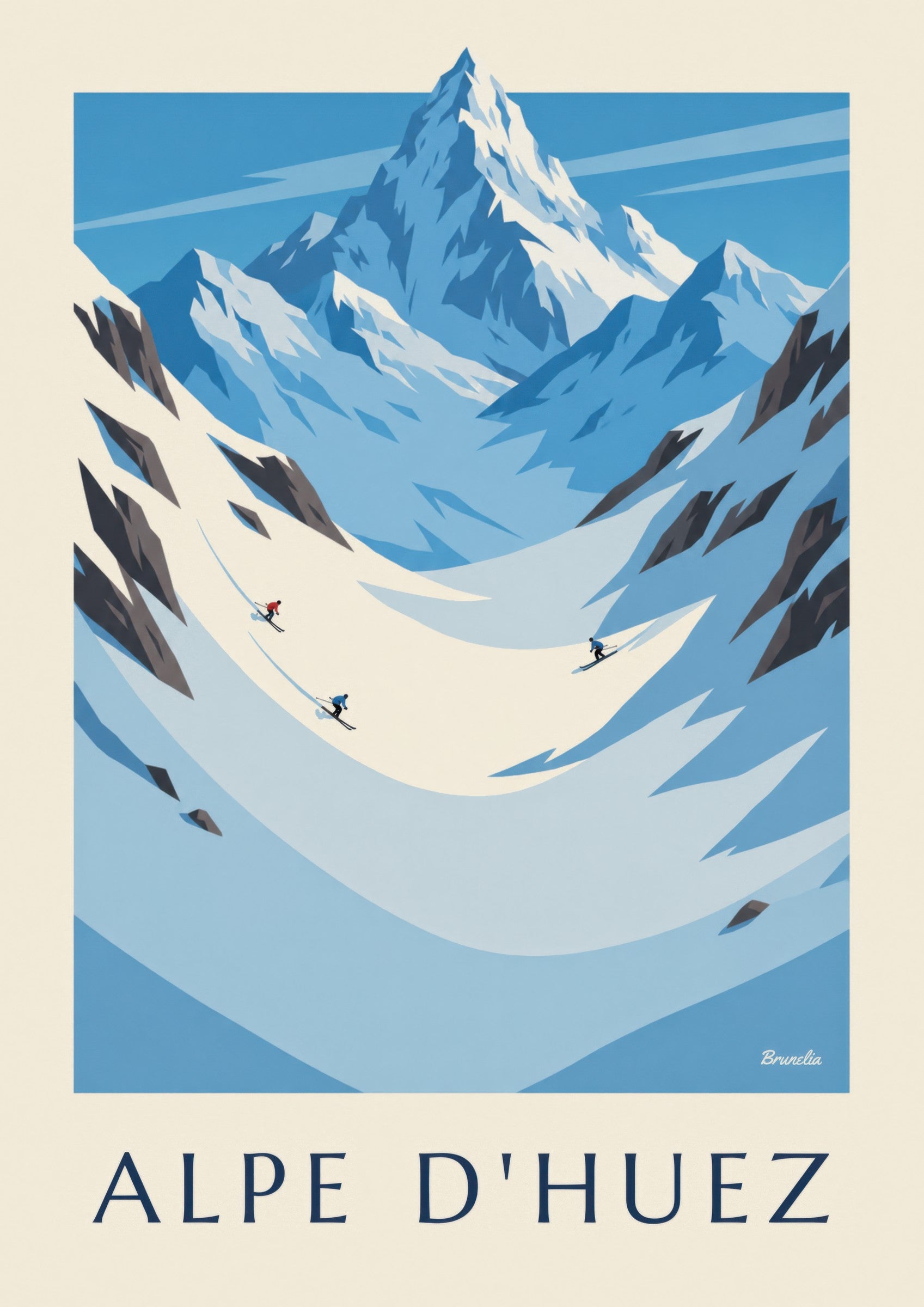 Affiche Alpe d'Huez, glacier de Sarenne et Écrins: Detail in Nahaufnahme