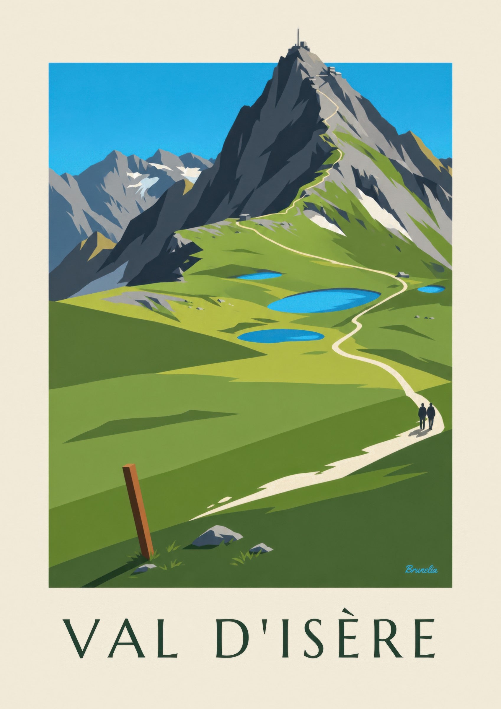 Affiche Val d’Isère, alpages et lacs d’altitude : détail en gros plan