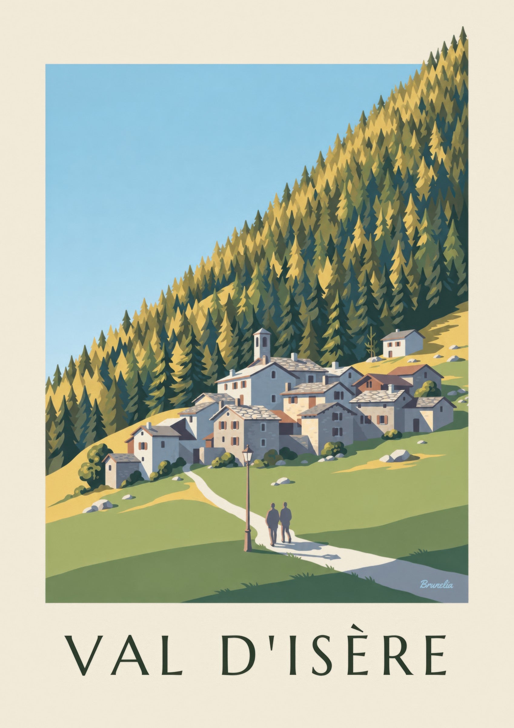 Poster Val d’Isère, der Weiler Le Fornet: Detail in Nahaufnahme