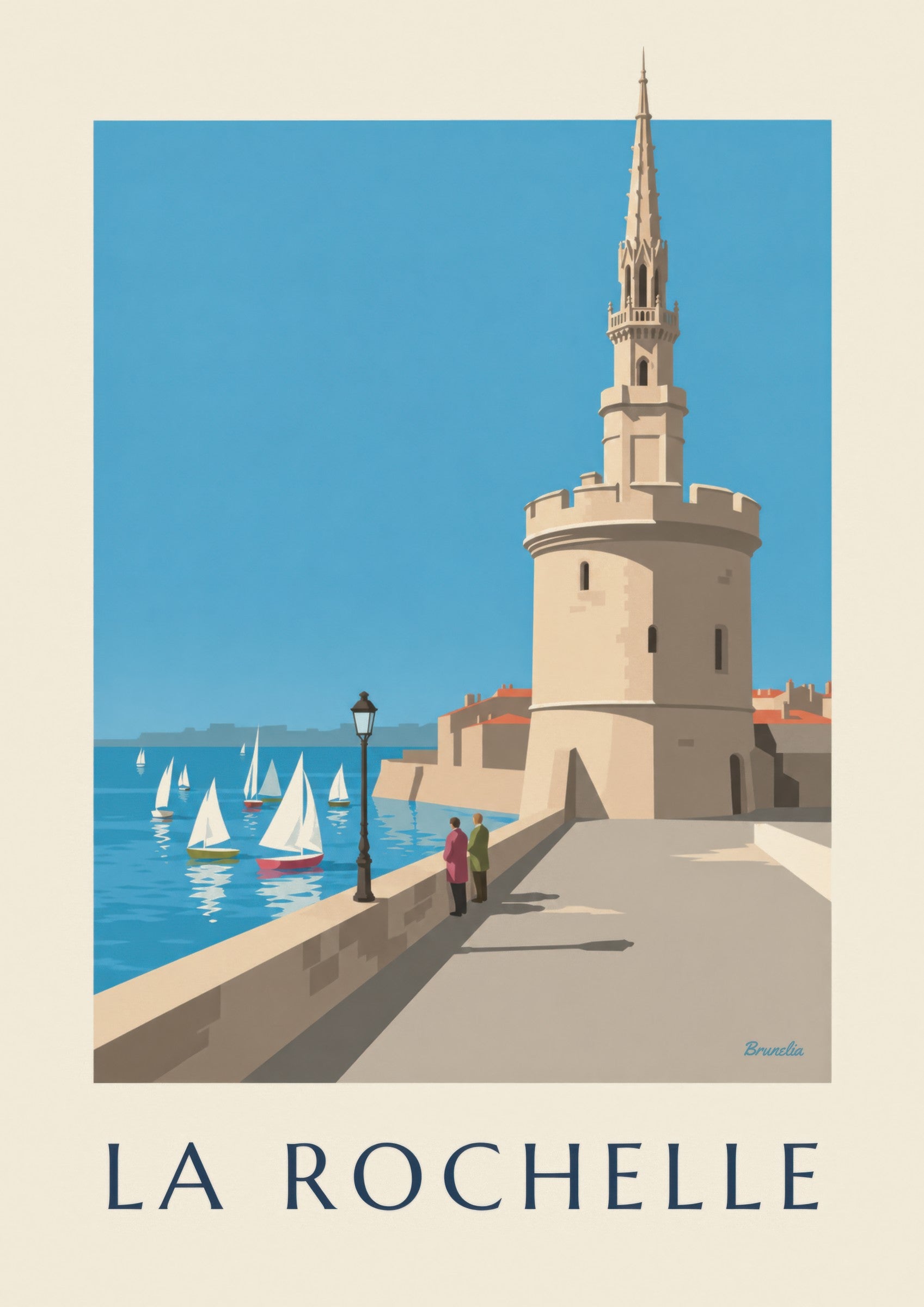 Affiche Tour de la Lanterne à La Rochelle : détail en gros plan