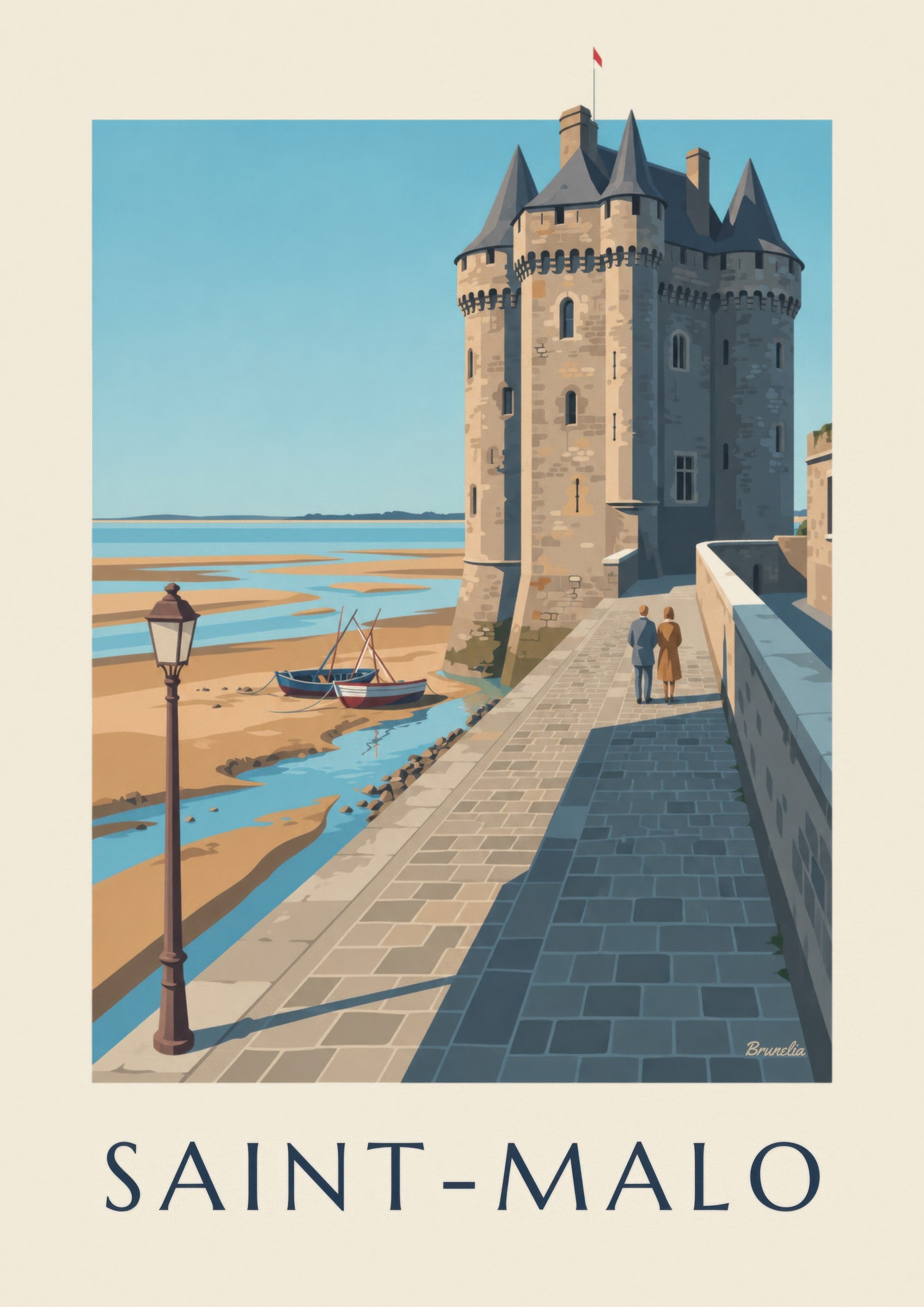 Affiche Tour Solidor à Saint-Servan, Saint-Malo : détail en gros plan