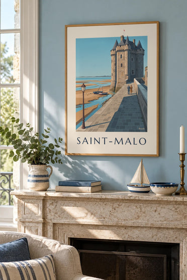 Poster Solidor-Turm in Saint-Servan, Saint-Malo : gerahmt an der Wand