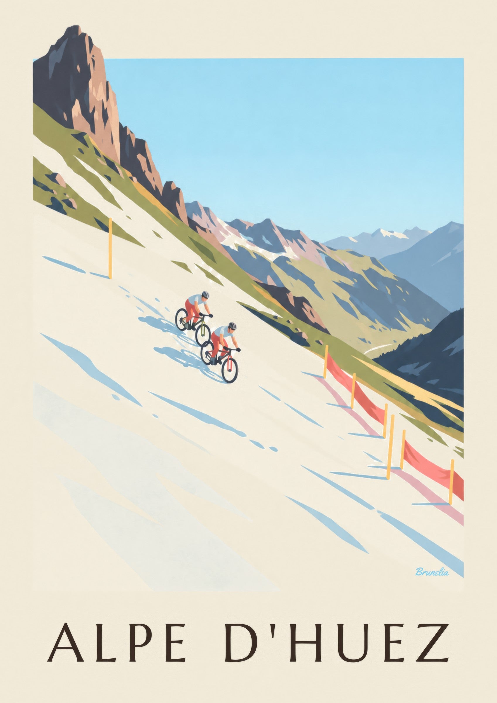 Affiche Alpe d'Huez, VTT sur la neige: Detail in Nahaufnahme