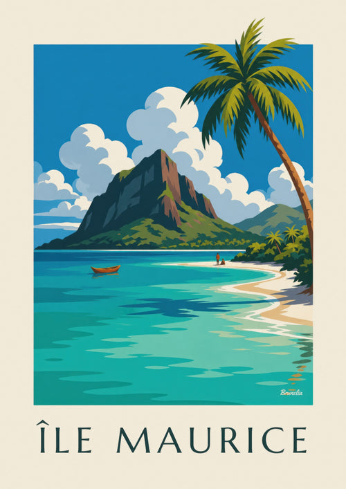 Poster Le Morne Brabant und seine Lagune (Titel ÎLE MAURICE) : das ganze Poster