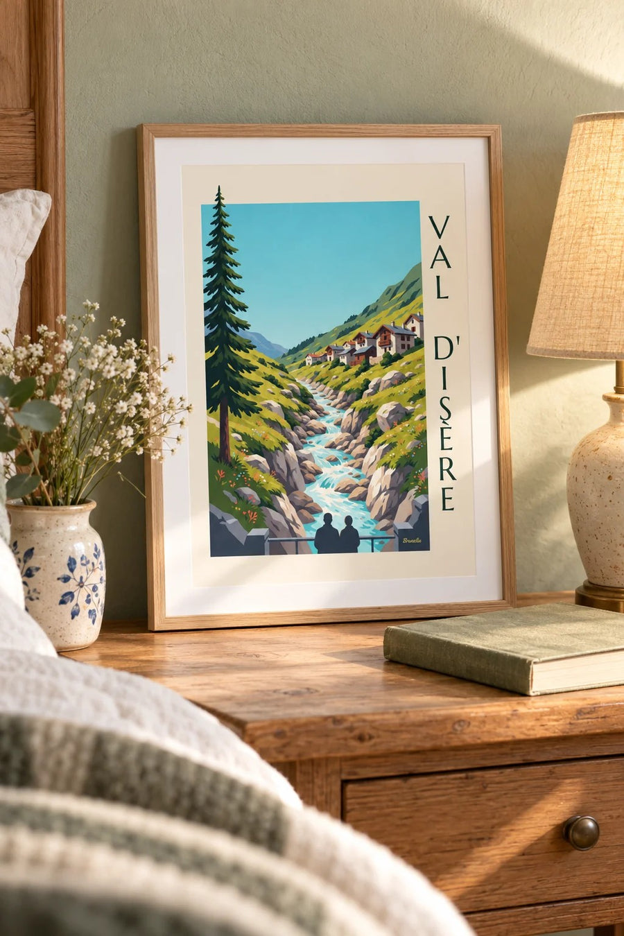 Affiche Val d’Isère, l’Isère dans les gorges du Fornet en été : petit format A4 encadré