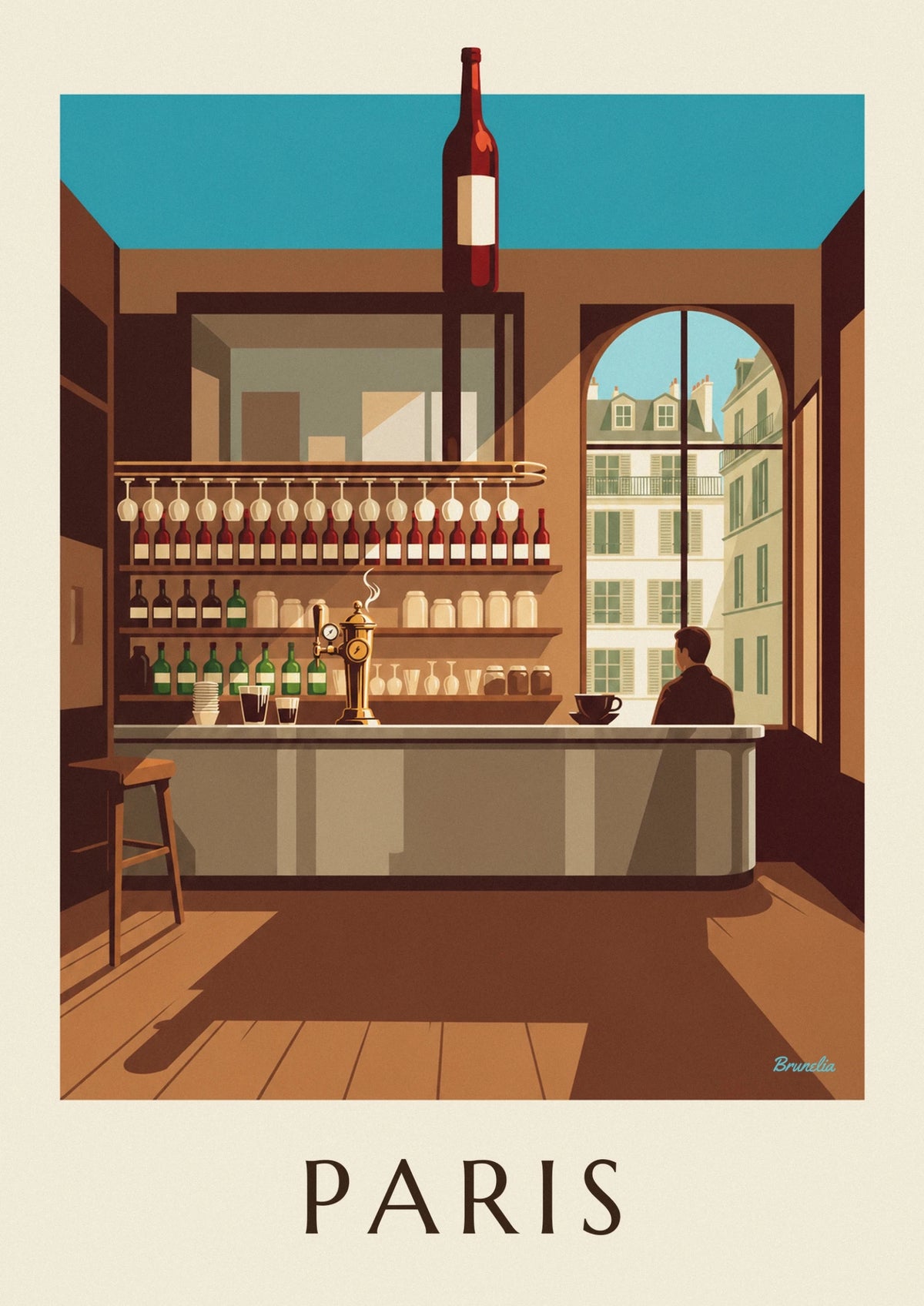 Affiche comptoir en zinc d’un bistrot parisien