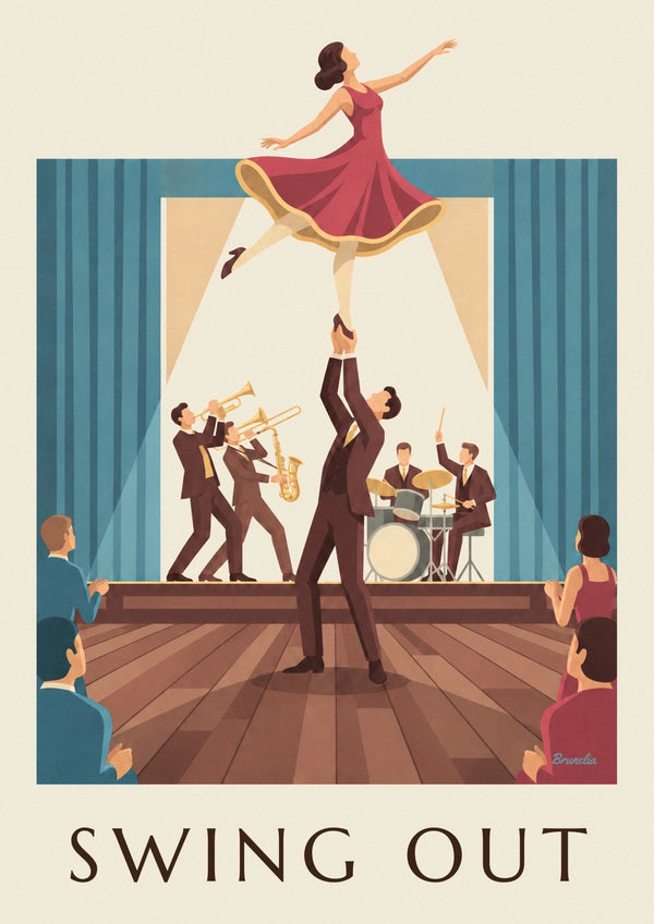 Poster Swing-Tanzpaar in einem Ballsaal