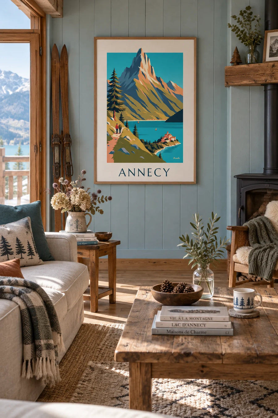 Poster Wanderung über dem Lac d'Annecy: gerahmt an der Wand