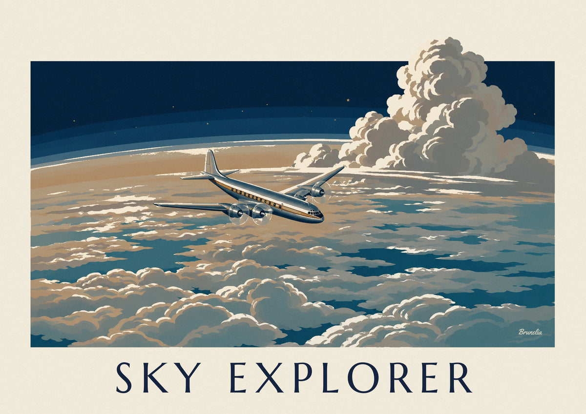 Poster Passagierflugzeug über einem Wolkenmeer