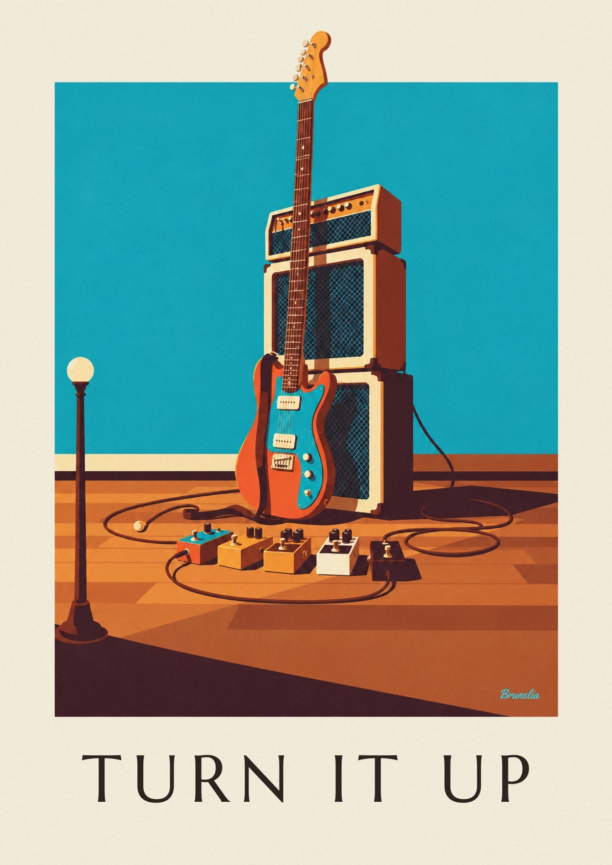 Poster Gitarrenverstärker und Effektpedale