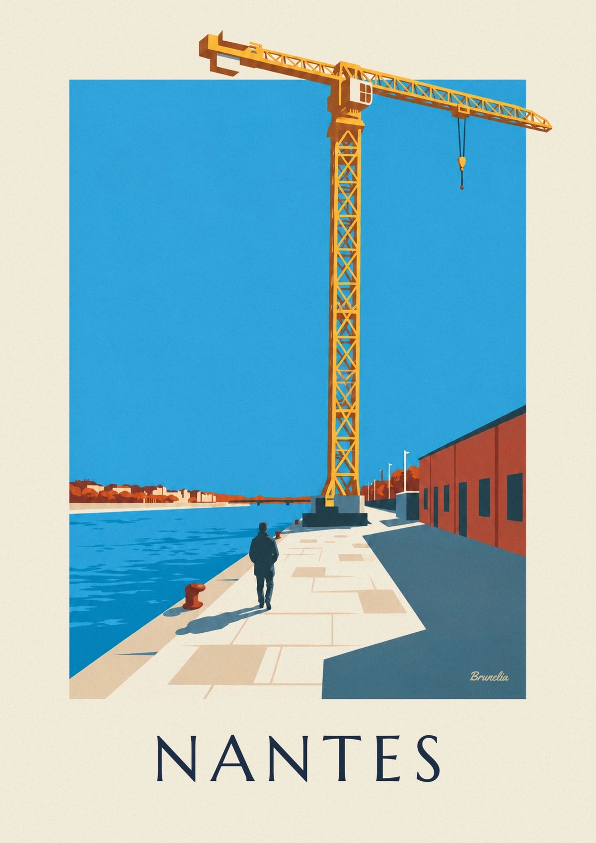 Yellow Titan crane on the Île de Nantes poster