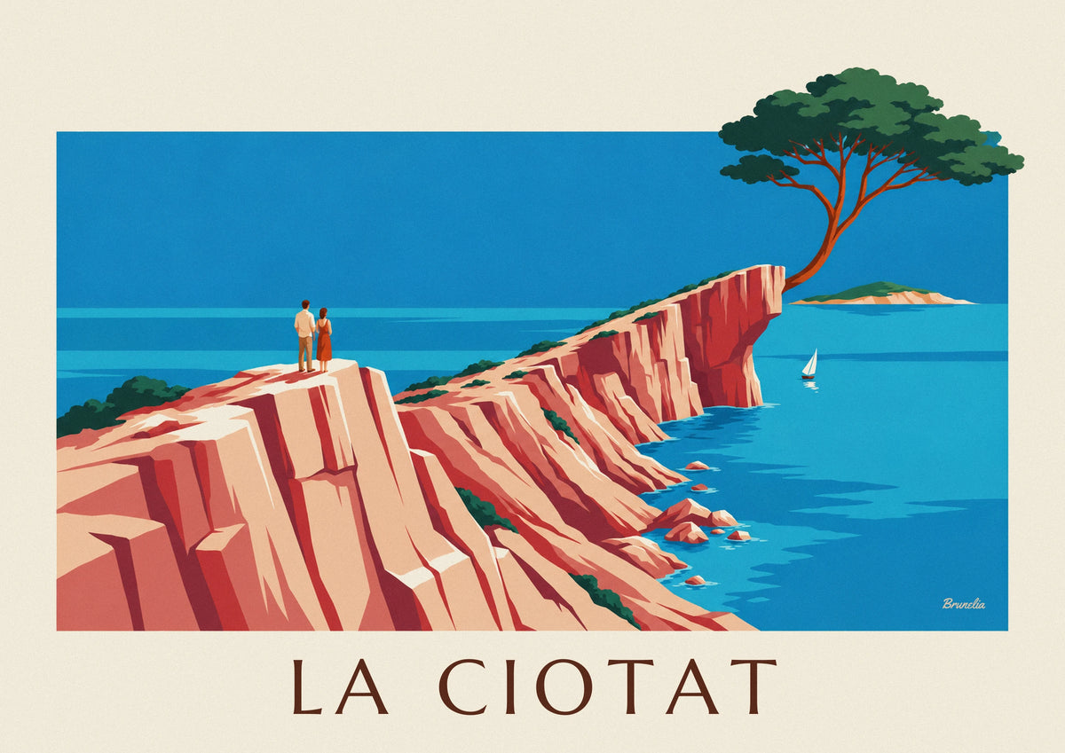 Bec de l’Aigle cliff and Île Verte in La Ciotat poster