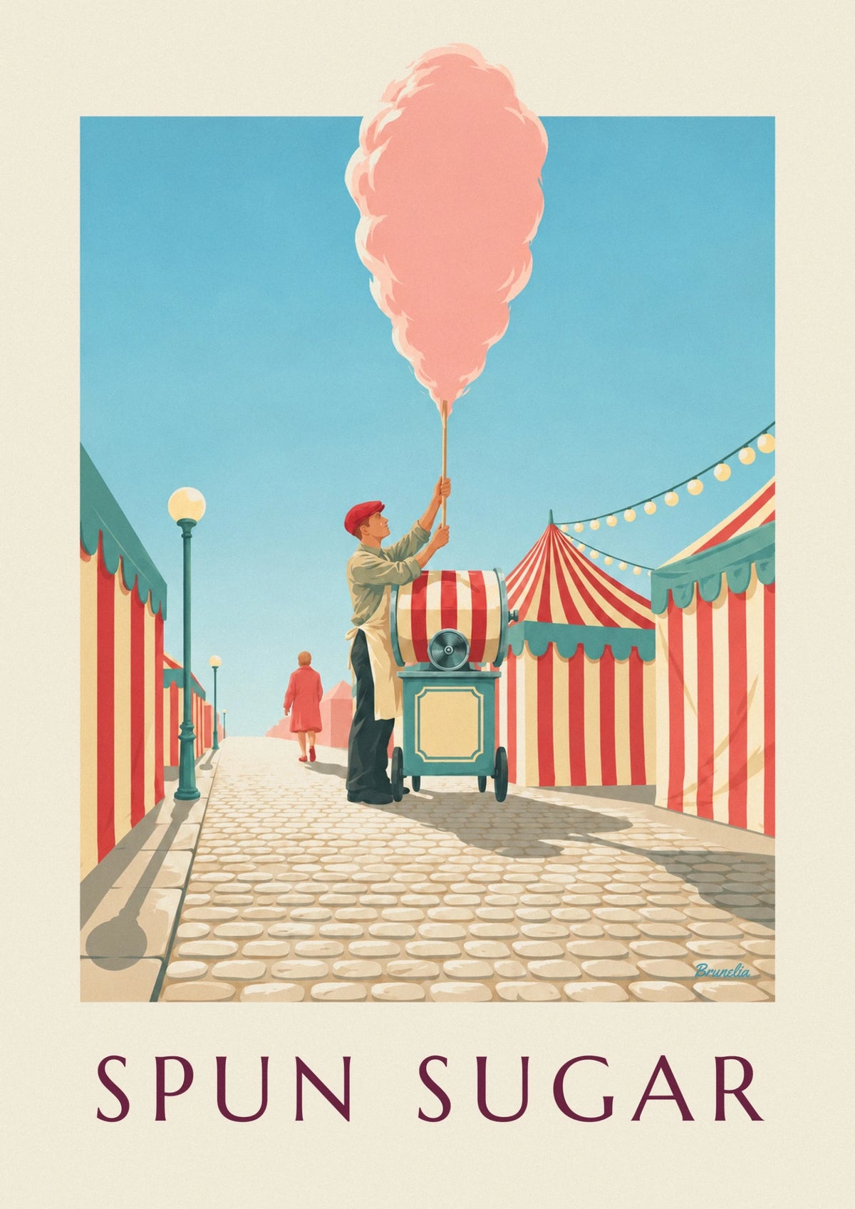 Poster Zuckerwatte-Maschine auf dem Jahrmarkt