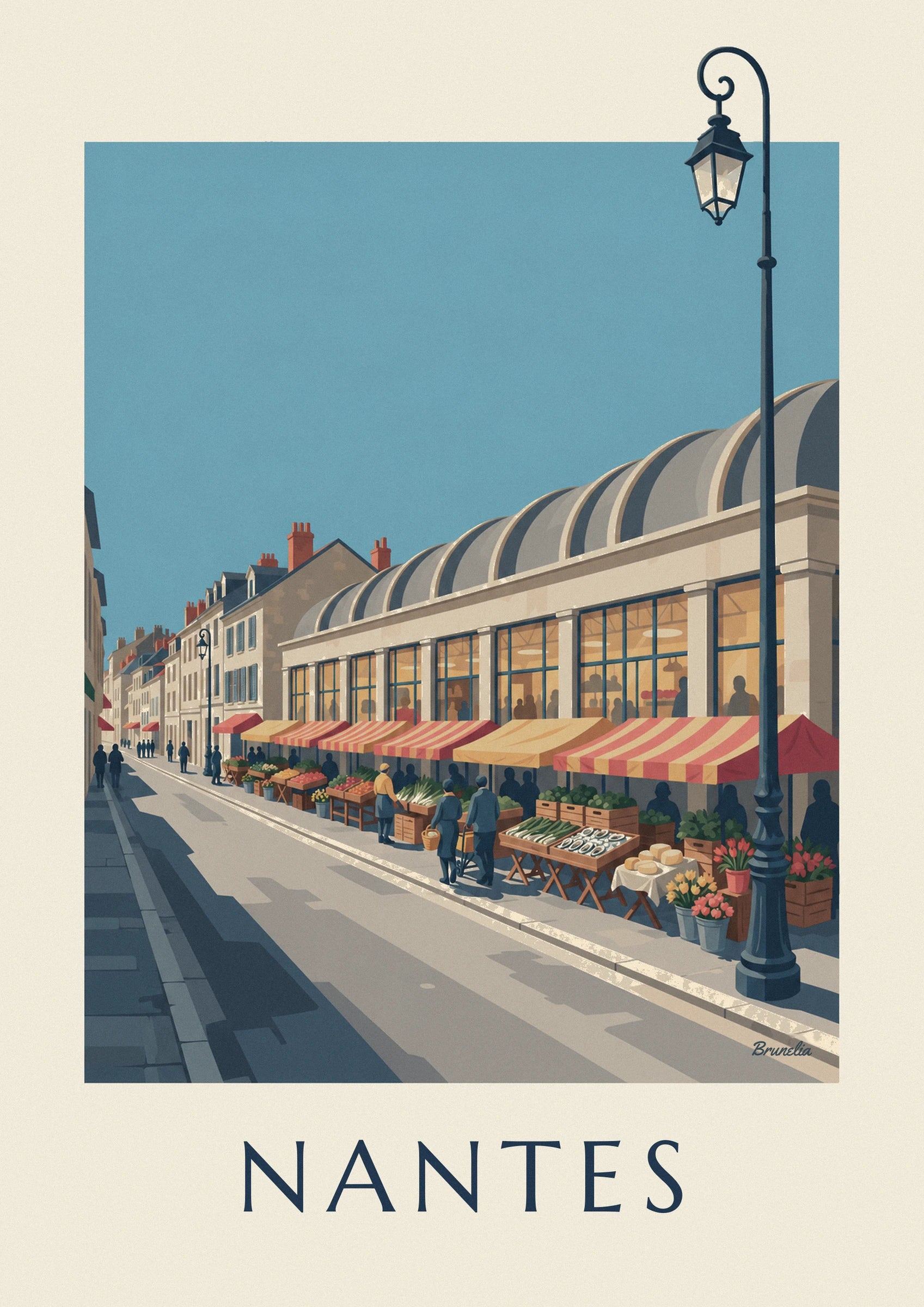 Talensac market in Nantes on a Sunday morning poster: close-up detail