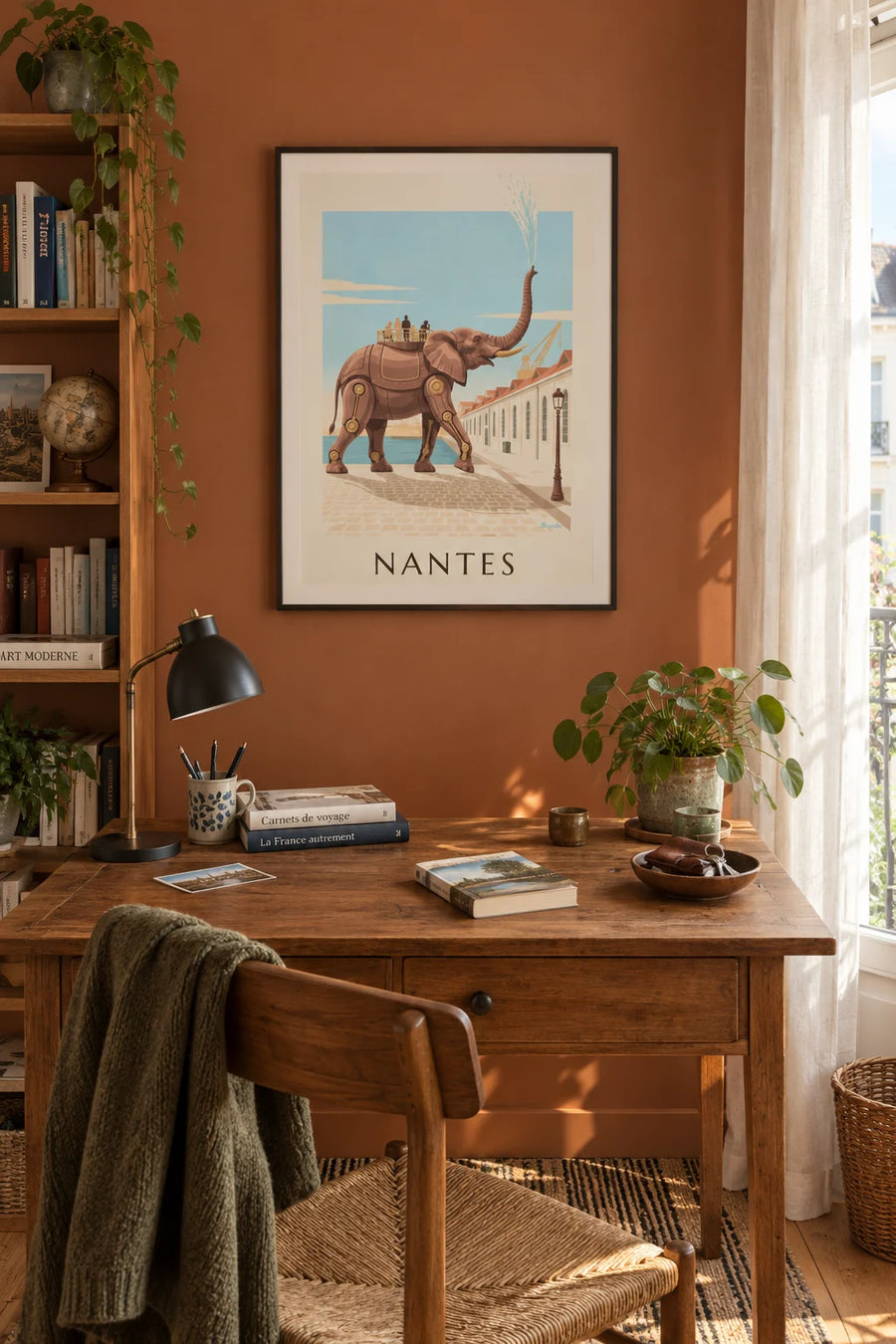 Poster of the Great Elephant of the Machines de l’île in Nantes: framed on the wall